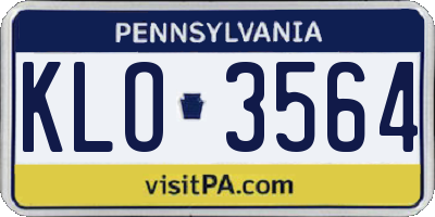 PA license plate KLO3564