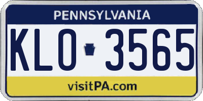 PA license plate KLO3565