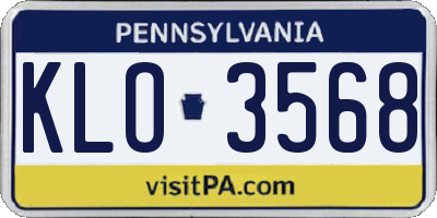 PA license plate KLO3568