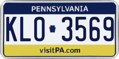 PA license plate KLO3569