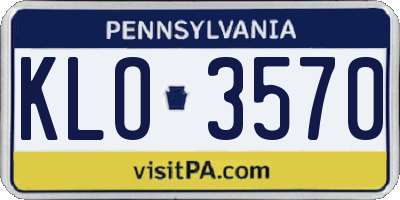 PA license plate KLO3570