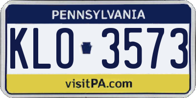 PA license plate KLO3573