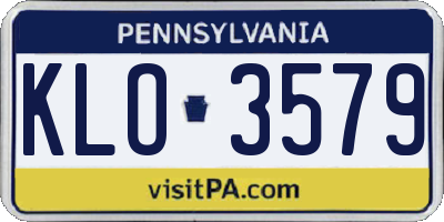 PA license plate KLO3579