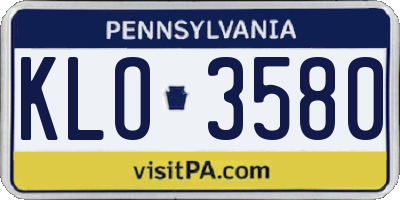 PA license plate KLO3580