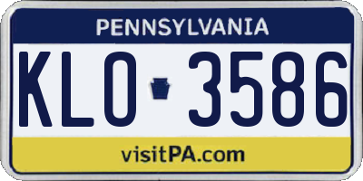 PA license plate KLO3586