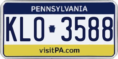 PA license plate KLO3588