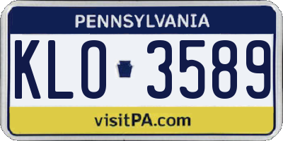 PA license plate KLO3589