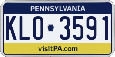 PA license plate KLO3591