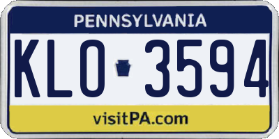 PA license plate KLO3594