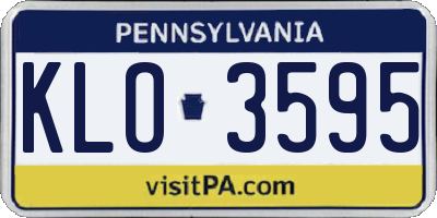 PA license plate KLO3595