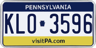 PA license plate KLO3596