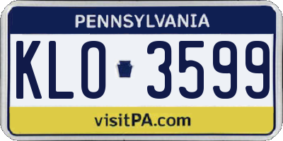 PA license plate KLO3599