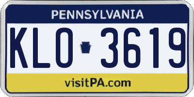 PA license plate KLO3619