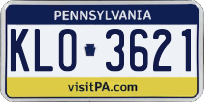 PA license plate KLO3621