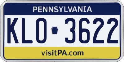 PA license plate KLO3622