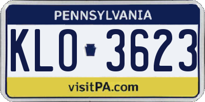 PA license plate KLO3623