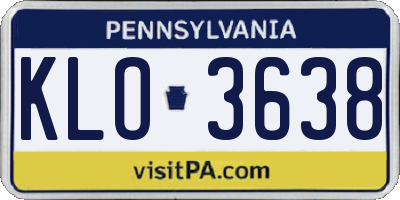 PA license plate KLO3638