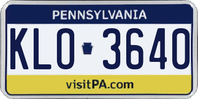 PA license plate KLO3640