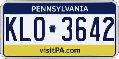PA license plate KLO3642