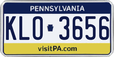 PA license plate KLO3656