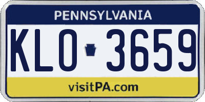 PA license plate KLO3659