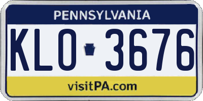 PA license plate KLO3676
