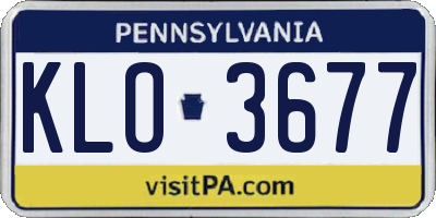 PA license plate KLO3677