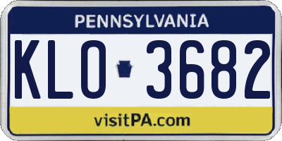 PA license plate KLO3682