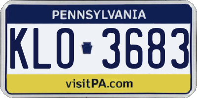 PA license plate KLO3683