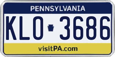 PA license plate KLO3686