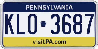 PA license plate KLO3687