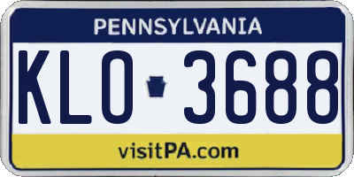 PA license plate KLO3688