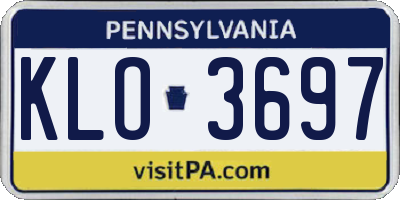 PA license plate KLO3697