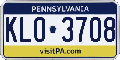 PA license plate KLO3708