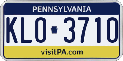 PA license plate KLO3710