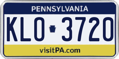 PA license plate KLO3720