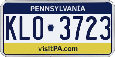 PA license plate KLO3723