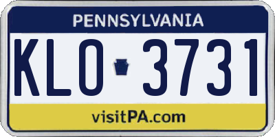 PA license plate KLO3731