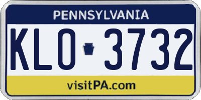 PA license plate KLO3732