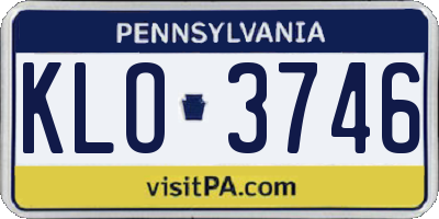 PA license plate KLO3746