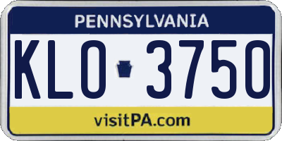 PA license plate KLO3750