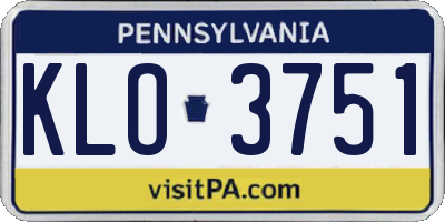 PA license plate KLO3751