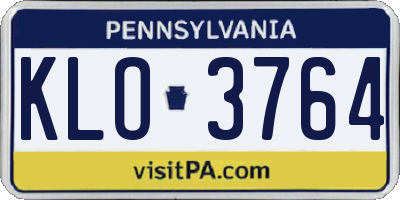 PA license plate KLO3764