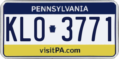 PA license plate KLO3771