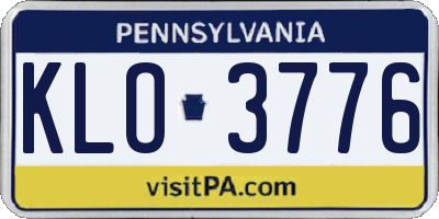 PA license plate KLO3776