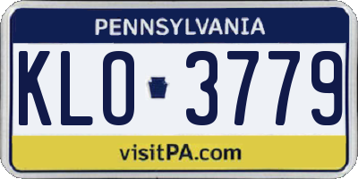 PA license plate KLO3779
