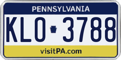 PA license plate KLO3788