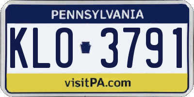PA license plate KLO3791