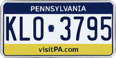 PA license plate KLO3795