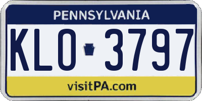 PA license plate KLO3797